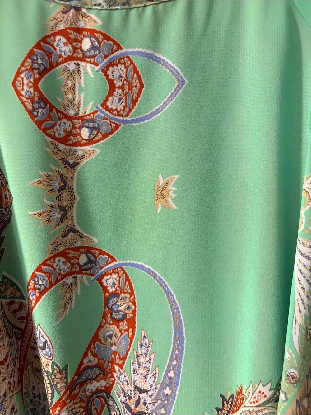 UMGEE GREEN PAISLEY LONG SLEEVE BELTED SHIFT DATE NIGHT VACATION DRESS SZ M - Picture 14 of 14